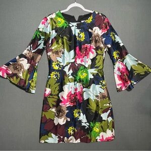 Trina Turk Floral Bell Sleeve Dress Size 8